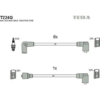 Autoelektrika Sada kabelů pro zapalování TESLA T224G