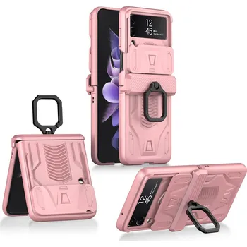 Pouzdro na mobilní telefon GKK 43644 GKK CAMSHIELD Ochranný kryt pro Samsung Galaxy Z Flip 3 5G růžový