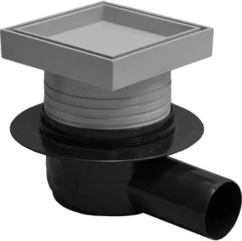 Kanalizační potrubí Podlahová vpusť 50 boční pro vložení dlažby 101x101mm Plast Brno SI50D00