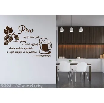 Samolepící dekorace Samolepky na zeď - Citát - Tadeáš Hájek - Pivo - S (60 x 40 cm)