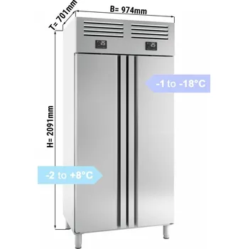 Mraznička G.Gastro Lednice & mrazák (GN 1/1) - se 2 dveřmi
