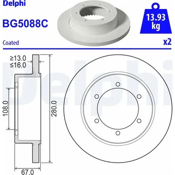 Brzdový kotouč Brzdový kotouč DELPHI BG5088C