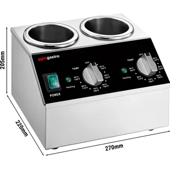 Dávkovač mýdla G.Gastro Dávkovač omáčky z nerezové oceli - pro 2 stlačitelné lahve - ohřívatelný