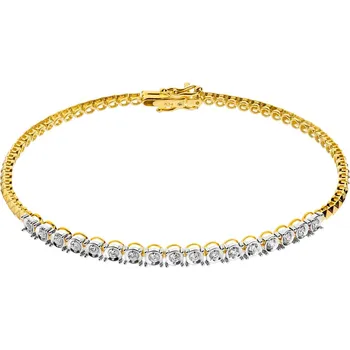 Náramek Zlatý náramek s brilianty - 19 cm - 0,32 ct - ryzost 585 - 211.234