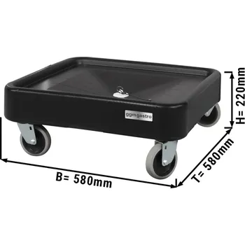 Plošinový vozík G.Gastro Přepravní vozík pro mycí koše - 58 x 58 cm - bez rukojeti