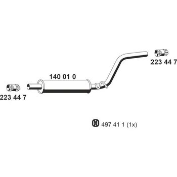 Tlumič výfuku Střední tlumič výfuku ERNST 140010