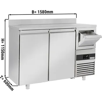 Lednice G.Gastro Barová lednička na nápoje 1,58 m - se 2 dveřmi, obkladovým panelem & odklepávačem na kávu