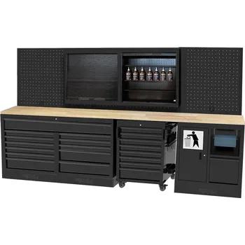 SP Tools Sestava dílenského nábytku SPT USA - SPUSS206 Pracovní deska:: dřevěná