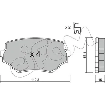 Brzdový systém Sada brzdových destiček, kotoučová brzda CIFAM 822-249-0
