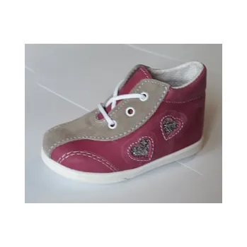 JONAP 010/M 17 - dět.kož.šněr.capáčky,růž.srdce Velikost: 18