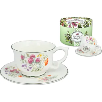 Carmani - Babiččin porcelánový šálek s podšálkem, Jetel - 340 ml