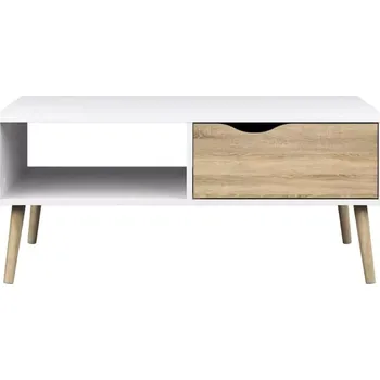 Konferenční stolek Konferenční stolek Retro 384 - bílá/dub - SLEVA 3% s kodem radost25