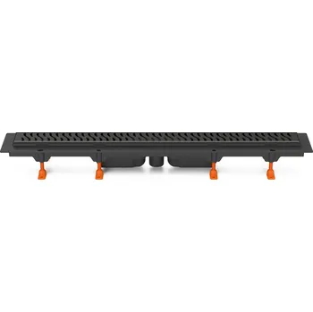 Odvodňovací žlab Podlahový linear. žlab černý 850 mm, spodní D40, Harmony černá