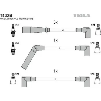 Autoelektrika Sada kabelů pro zapalování TESLA T432B