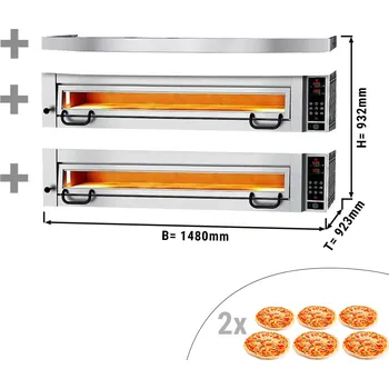 Pec na pizzu G.Gastro Pizza pec Power s digestoří - 6+6 Ø 34 cm