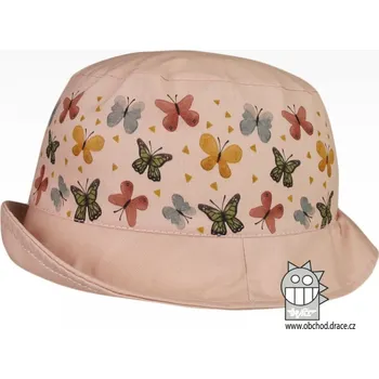 Klobouk Bavlněný letní klobouk Dráče - Mallorca 16, pudrová, motýlci Barva: Béžová, Velikost: 50-52