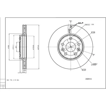 Brzdový kotouč Brzdový kotouč HART 250 315