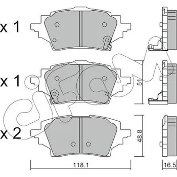 Brzdová destička Sada brzdových destiček, kotoučová brzda CIFAM 822-1228-0