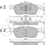 Sada brzdových destiček, kotoučová brzda CIFAM 822-1123-0