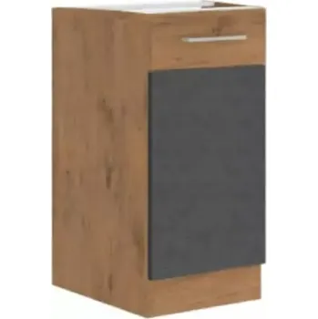 Kuchyňská linka Spodní skříňka VEGA 40 D 1F BB - šedá matná / dub lancelot - SLEVA 3% s kodem radost25