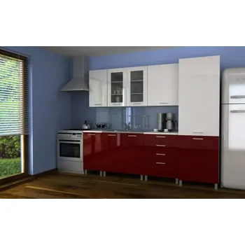 Kuchyňská linka Kuchyňská linka Simeon 240 - bílý+červený lesk/MDR - doprava zdarma - SLEVA 3% s kodem radost25