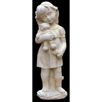 Zahradní dekorace ZahradniDekorace zahradní socha - Dívenka s medvídkem, výška 42 cm, 6 kg