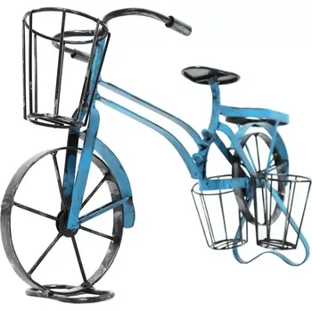 Stojan na květiny RETRO květináč ve tvaru kola ALBO - černá / modrá - SLEVA 3% s kodem radost25