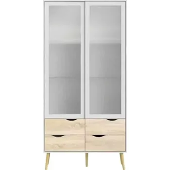 Vinotéka Vitrína Retro 462 bílá/dub - SLEVA 3% s kodem radost25