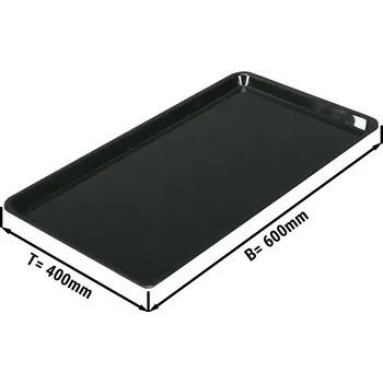 G.Gastro Obdélníkový prezentační podnos - černý - bez BPA - 600 x 400 x 17 mm| Prezentační podnos | Pultový podnos | Podnos na dorty | Pultový podnos | Podnos na maso | Podnos | Podnos na pečivo