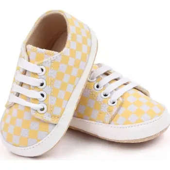 Capáčky Capáčky 0-6 měsíců - D2803-1 / žlutobílé čtverečky