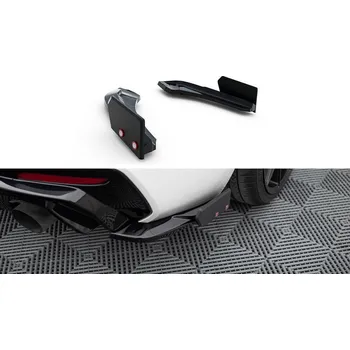 Tuning Splittery zadní boční V.5 + flaps BMW 1 M-Pack / M140i F20 Facelift černý lesklý plast