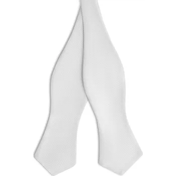 Bílý rypsový vázací motýlek s diamantovou špičkou - Trendhim