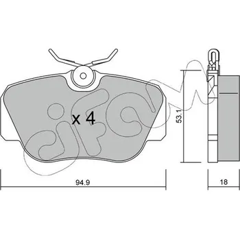 Brzdová destička Sada brzdových destiček, kotoučová brzda CIFAM 822-041-0
