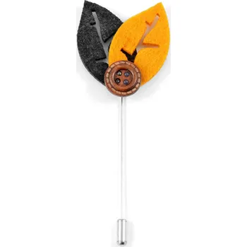 Brož Šedo-žlutý špendlík do klopy - Warren Asher