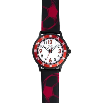 Hodinky JVD Dětské fotbalové chlapecké červeno černé náramkové hodinky JVD J7220.2
