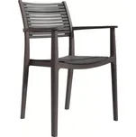 Stohovatelná židle HERTA - hnědá/šedá - SLEVA 3% s kodem radost25