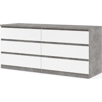 Komoda Komoda Simplicity 232 beton/bílý lesk