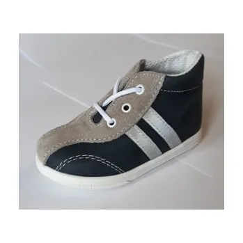 Chlapecké polobotky JONAP 010/M 17 - dět.kož.šněr.capáčky, modro-šedá Velikost: 17