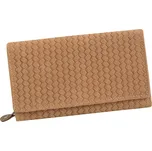 Béžová karetní kožená peněženka Mercucio vzorovaná L5111835