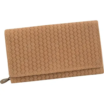 Peněženka Béžová karetní kožená peněženka Mercucio vzorovaná L5111835