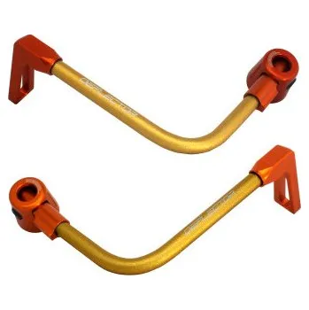 Lever guard ACCOSSATO with gold hose and joint right + left , aluminium DE003-039-TP-16