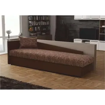 Postel Válenda JUDIT L - ekokůže hnědá + látka vzor - SLEVA 3% s kodem radost25