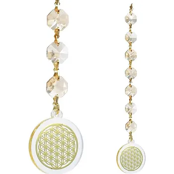 Feng Shui lapač sluneční energie s krystaly - Květ života