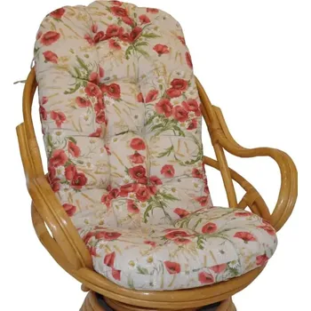 Podsedák Polstr na křeslo Swivel látka motiv vlčí máky - SLEVA 3% s kodem radost25