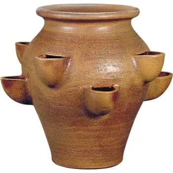 Zahradní dekorace ZahradniDekorace venkovní keramické květináče - váza na jahody, výška 43cm ODSTÍN-GLAZURA: 1.STANDARD-starohnědá-SH