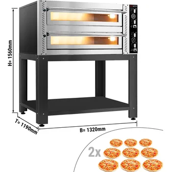 Pec na pizzu G.Gastro Pec na pizzu 9+9x 30 cm (hloubka) - manuální - vč. podstavce