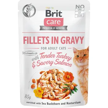 Krmivo pro kočku Brit Care Cat filety v omáčce s krocanem a lososem 24 × 85 g