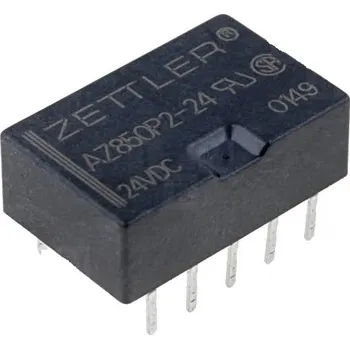 Relé ZETTLER AZ850P2-24 Relé elektromagnetické DPDT Ucívky:24VDC 0,5A/125VAC 1A 50VA