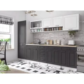 Kuchyňská linka Kuchyňská linka Brigita 300 bílá/grafit MAT - doprava zdarma - SLEVA 3% s kodem radost25