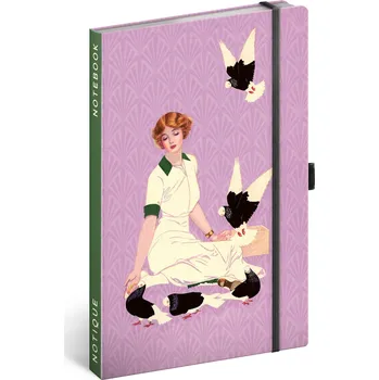 Kancelářské potřeby Notique Notes Holubi Kateřiny Winterové, linkovaný, 13 × 21 cm, 172 listů